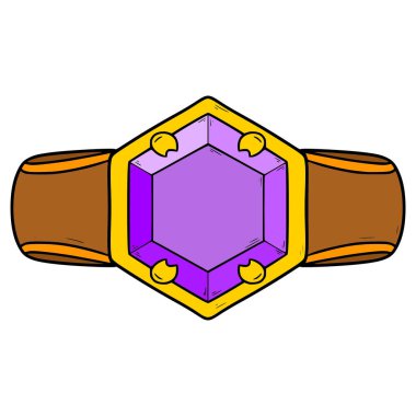 mor mücevher yüzük çizimi elle izole edilmiş vektör