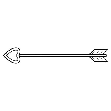 cupid ok illüstrasyon el çizimi ana hat vektörü