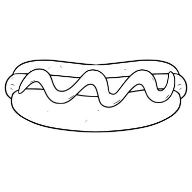hotdog illüstrasyon el çizimi ana hat vektörü