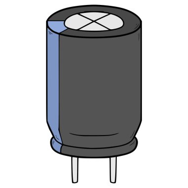 kapasitör stok illüstrasyon el izole vektör çizdi