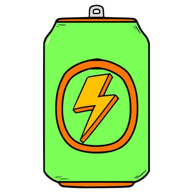 Enerji içeceği çizimi elle izole edilmiş vektör