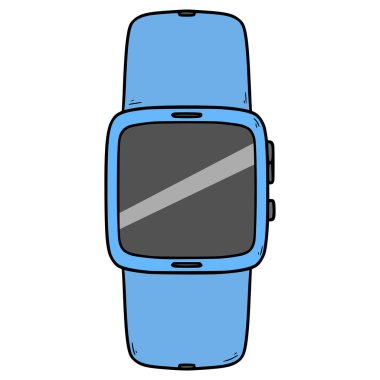 akıllı saat illüstrasyon el çizimi izole vektör