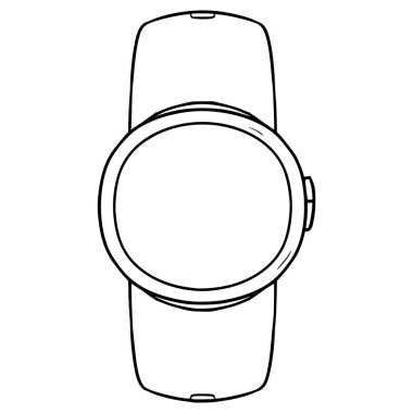 akıllı saat illüstrasyon el çizimi ana hat vektörü