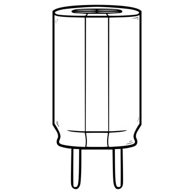 kapasitör stok illüstrasyon el çizimi ana hatlı vektör