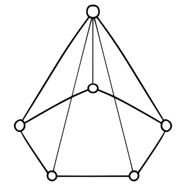 Pentagonal piramit çizim el ana hatlı vektör