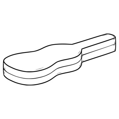 gitar çantası illüstrasyon el çizimi ana hat vektörü