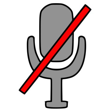 sessiz mikrofon çizimi izole edilmiş vektör