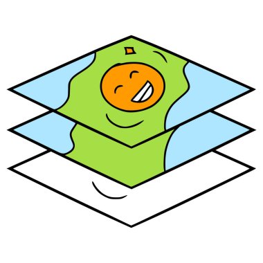 katman simgesi çizimi elle izole edilmiş vektör