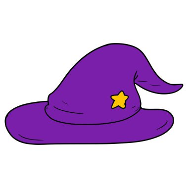 cadı şapkası illüstrasyonu el çizimi izole vektör