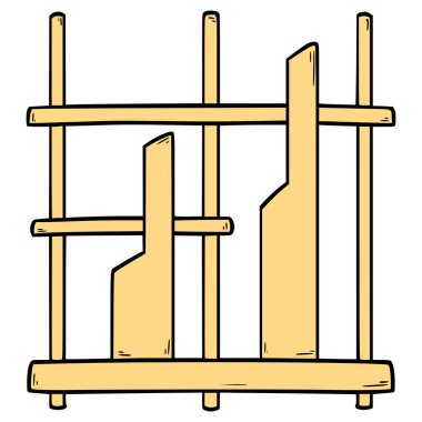 Angklung illüstrasyon elle izole edilmiş vektör çizdi