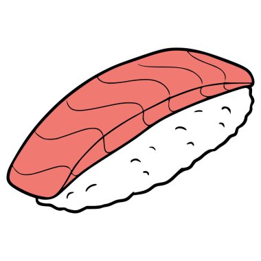 Suşi çizimi el izole vektörü