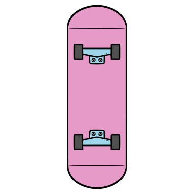 Kaykay illüstrasyonu el çizimi izole vektör