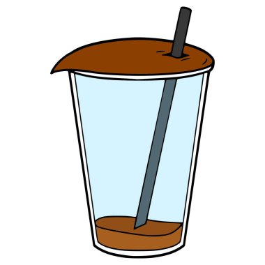 boş içecek kabı çizimi el izole vektörü