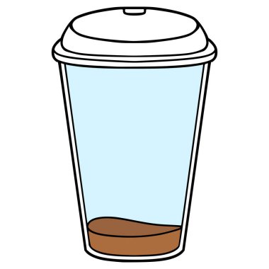 boş içecek kabı çizimi el izole vektörü