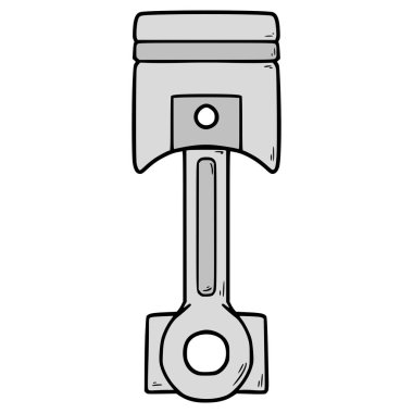 piston çizimi elle izole edilmiş vektör