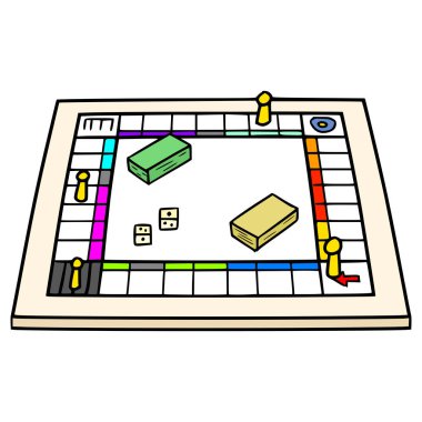 kart oyunu illüstrasyonu el çizimi izole vektör