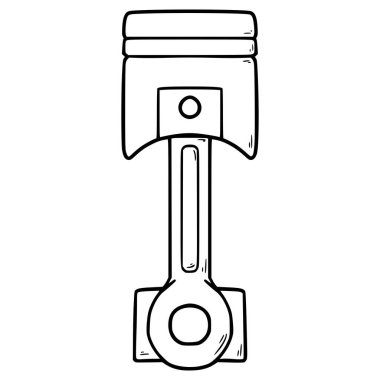 piston illüstrasyon el çizimi ana hat vektörü