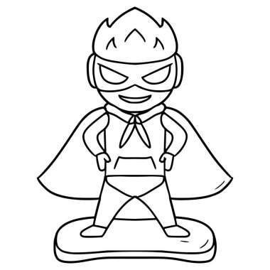 aksiyon figürü çizimi el çizimi ana hat vektörü