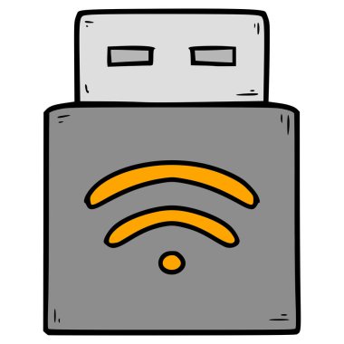 Wi-Fi adaptör çizim el izole vektörü