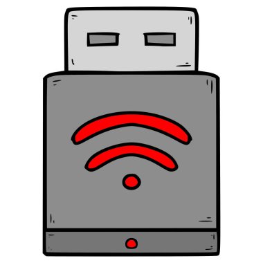 Wi-Fi adaptör çizim el izole vektörü