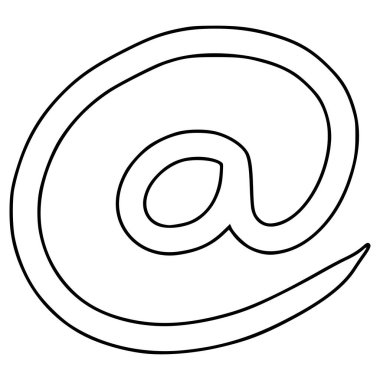 arroba illüstrasyon el çizimi ana hat vektörü