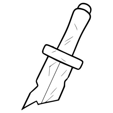 Kırık kılıç çizimi el çizimi ana hat vektörü