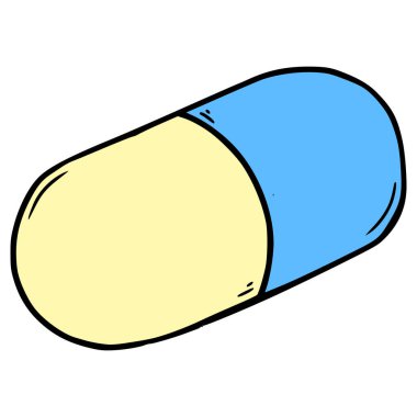 kapsül tıp çizimi el izole vektörü