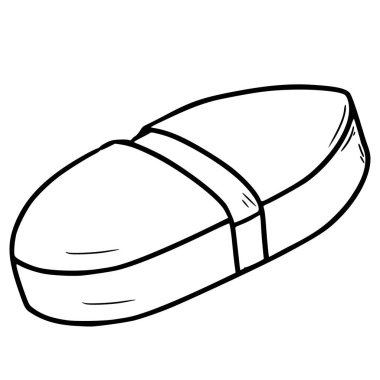 tıp illüstrasyonu el çizimi ana hat vektörü