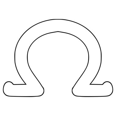 omega simge resimleme el çizimi ana hat vektörü