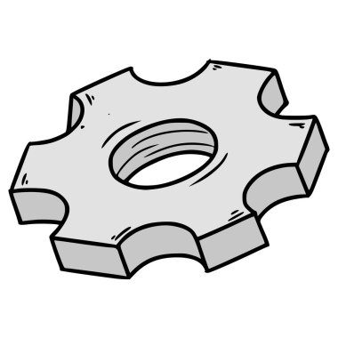 dişli çizim el çizimi izole vektör