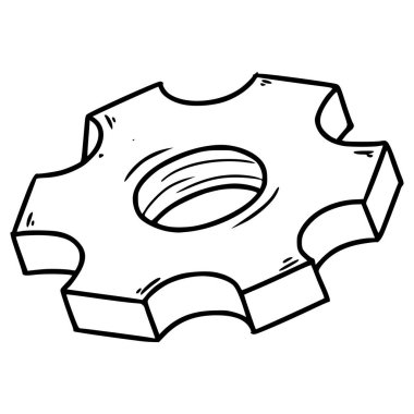 dişli çizim el çizimi taslak vektörü