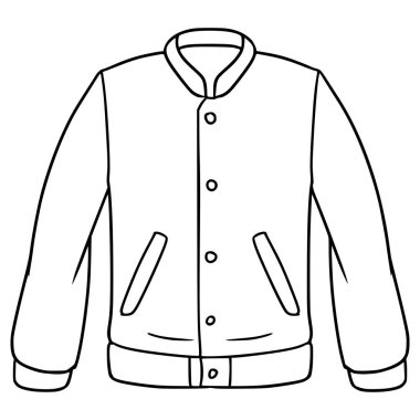 beysbol ceketi çizimi el çizimi ana hat vektörü
