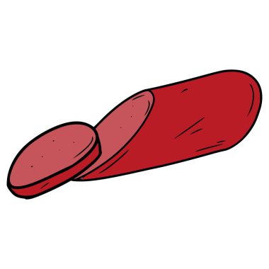 sosis dilimleri çizim el izole vektörü