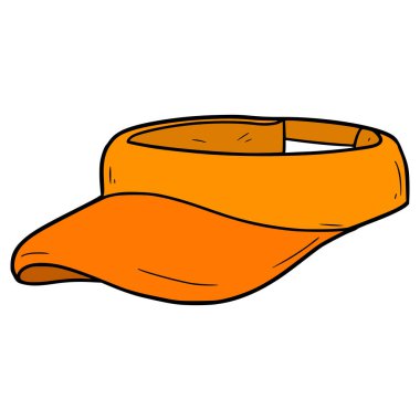 Güneş gözlüğü şapka çizimi elle izole edilmiş vektör