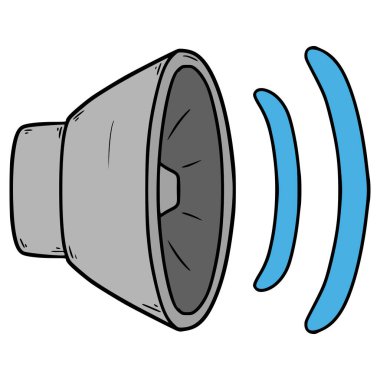 ses simgesi çizimi elle izole edilmiş vektör