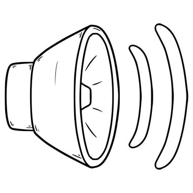 ses simgesi resimleme el çizimi ana hatlı vektör
