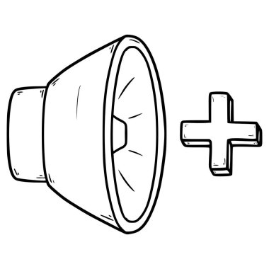 Ses simgesini yükselt, el çizimi dış hat vektörü