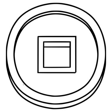 Çin madeni para illüstrasyonu el çizimi ana hat vektörü