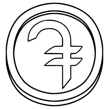 dram madeni para illüstrasyon el çizim ana çizim vektörü