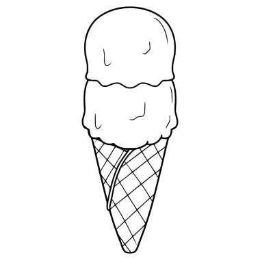 dondurma çizimi el çizimi ana hatlı vektör