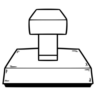 kauçuk damga çizimi el çizimi ana hat vektörü