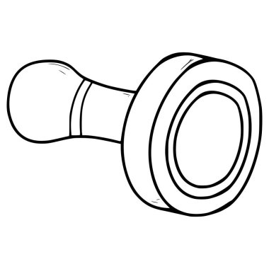 kauçuk damga çizimi el çizimi ana hat vektörü