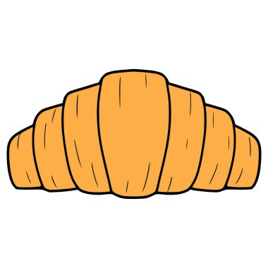  Kruvasan çizimi elle izole edilmiş vektör