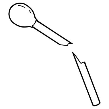 kırık kibrit el çizimi taslak vektörü