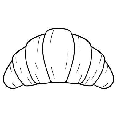 Kruvasan çizimi el çizimi ana hatlı vektör