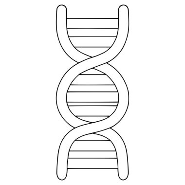 DNA çizimi el çizimi ana hat vektörü