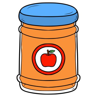 Elma reçeli çizimi el izole vektörü