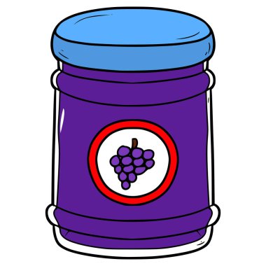 Üzüm reçeli çizimi el izole vektörü