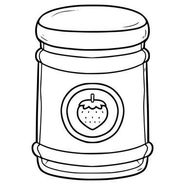 Çilek reçeli çizimi el çizimi taslak vektörü