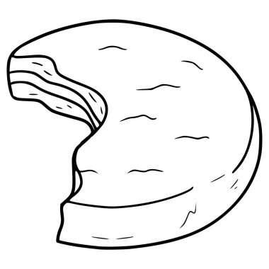 Çikolatalı bisküvi sandviçi ısırır.